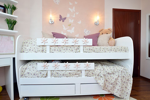 Кровать детская выдвижная – двухъярусная с выдвижным спальным местом